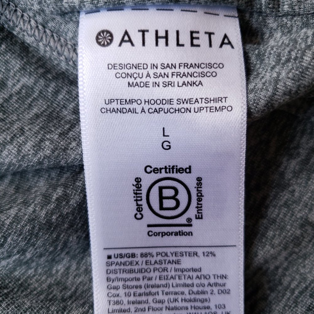 Athleta Uptempo Hoodie Sweatshirt Yoga Top In Metropolis Grey - Picture 11 of 13